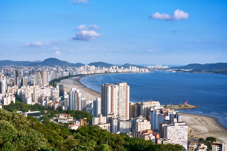 Aerial view of Bras neighborhood region of the city of Sao Paulo