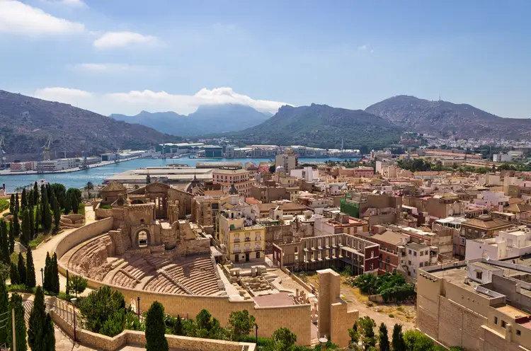 Cartagena looking over the Roman Amphitheater, Spain